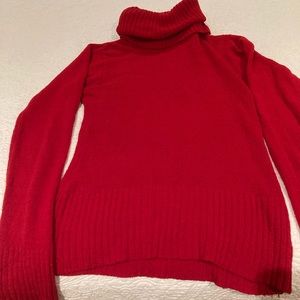 H&M red acrylic big neck sweater